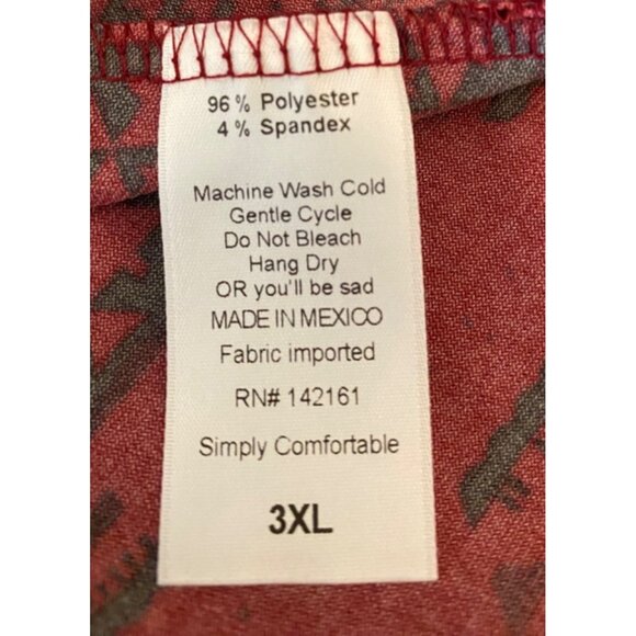 NWT Red & Black Geometric Print Maxi Skirt 3XL - Picture 4 of 10